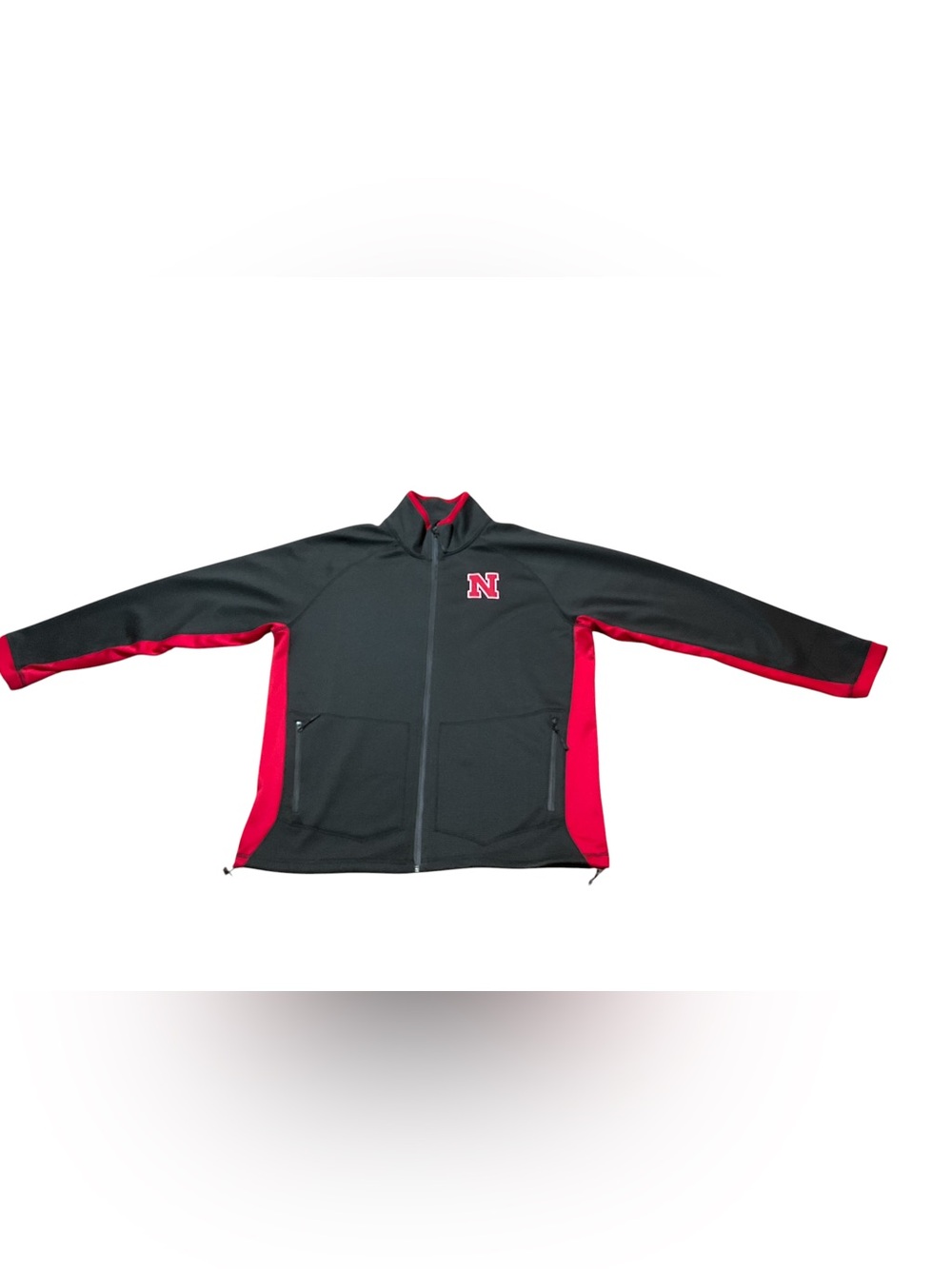 Colosseum Nebraska Huskers Full Zip Fleece-Lined Jacket Black Red - Men’s XXL